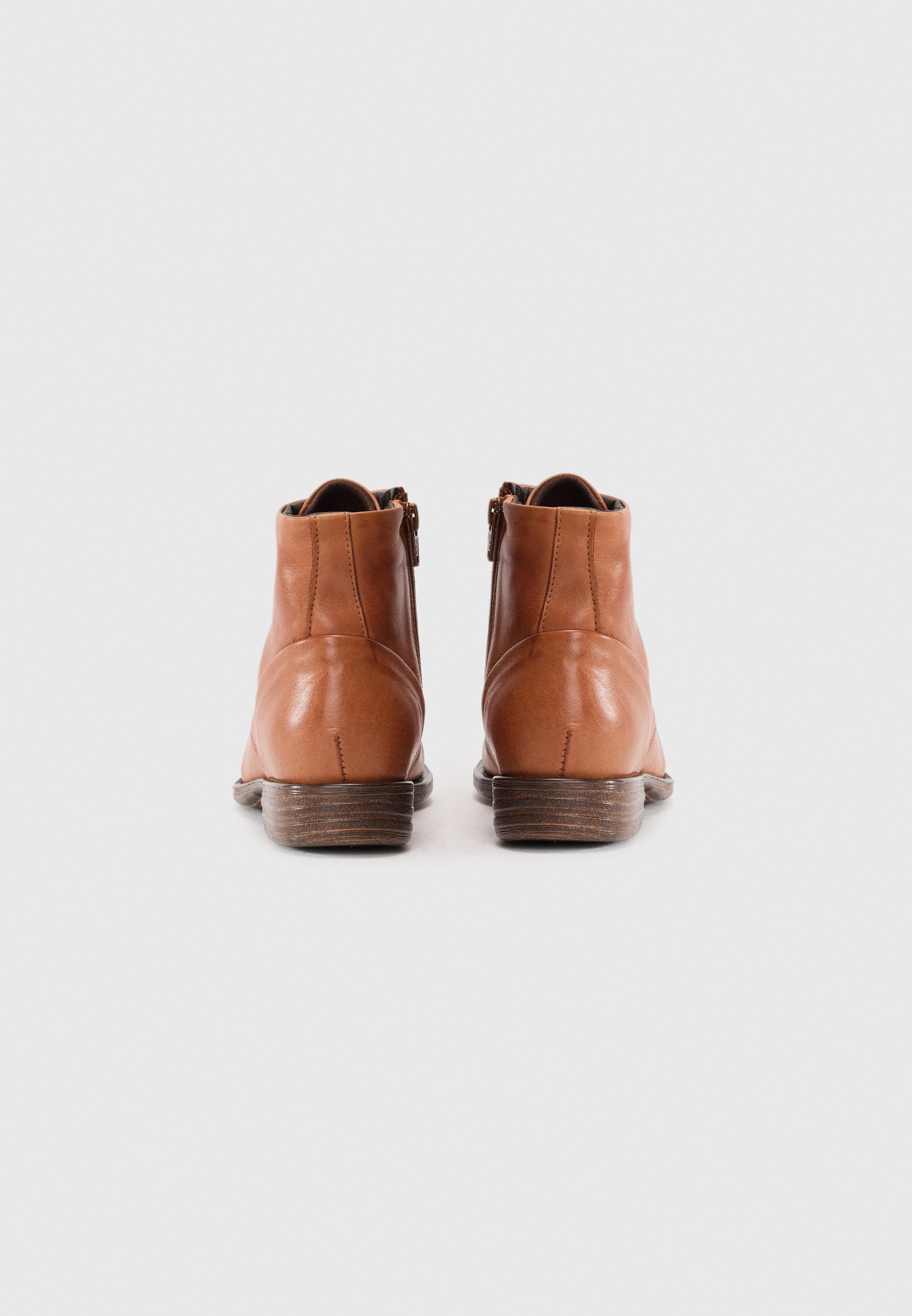 Anna Field LEATHER - Stivaletti stringati alla caviglia - cognac