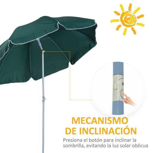  Outsunny strandparasoll 84d-039gn