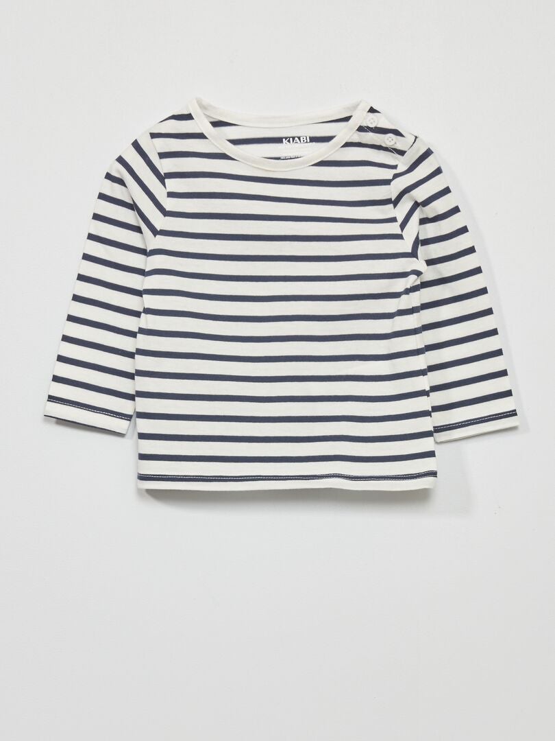 2-delat set med t-shirt + sweatshirt + joggingbyxor - VIT