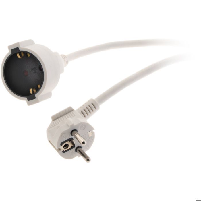 Cable de extensión Schuko HO5VV-F 3G1.5mm² 5m - blanco - Zenitech