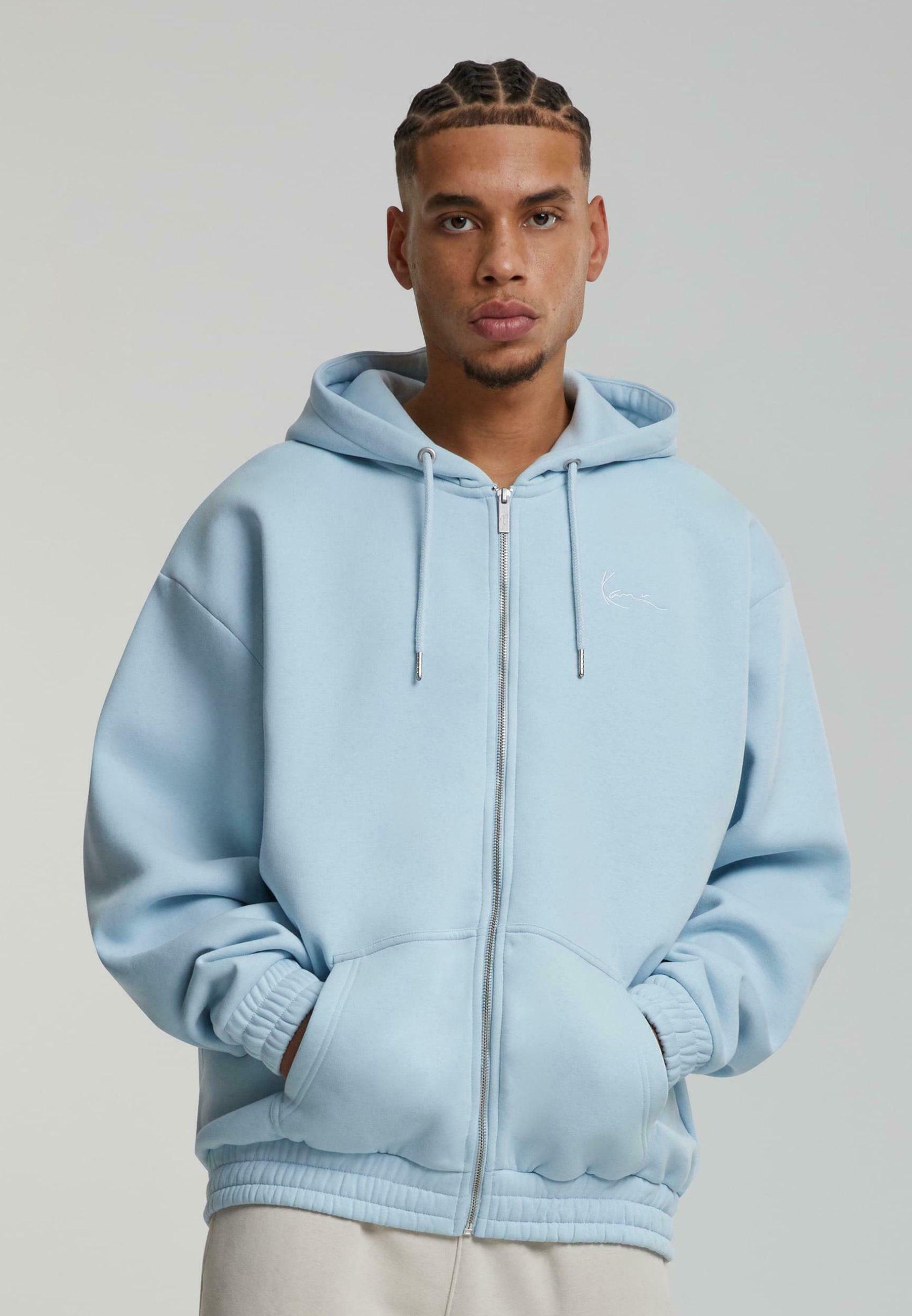 Sweat-shirt zippé Karl Kani AUTHENTIC STAR LOGO OS - bleu clair