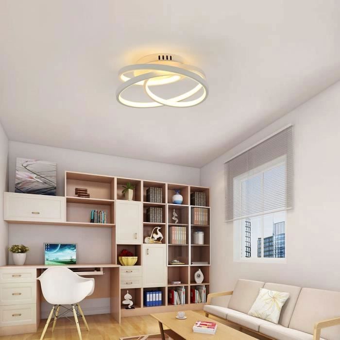 DORLINK Plafonnier LED Moderne - 40W - Acrylique Ø30cm - 3000K Blanc Chaud - Pour Salon Chambre Cuisine