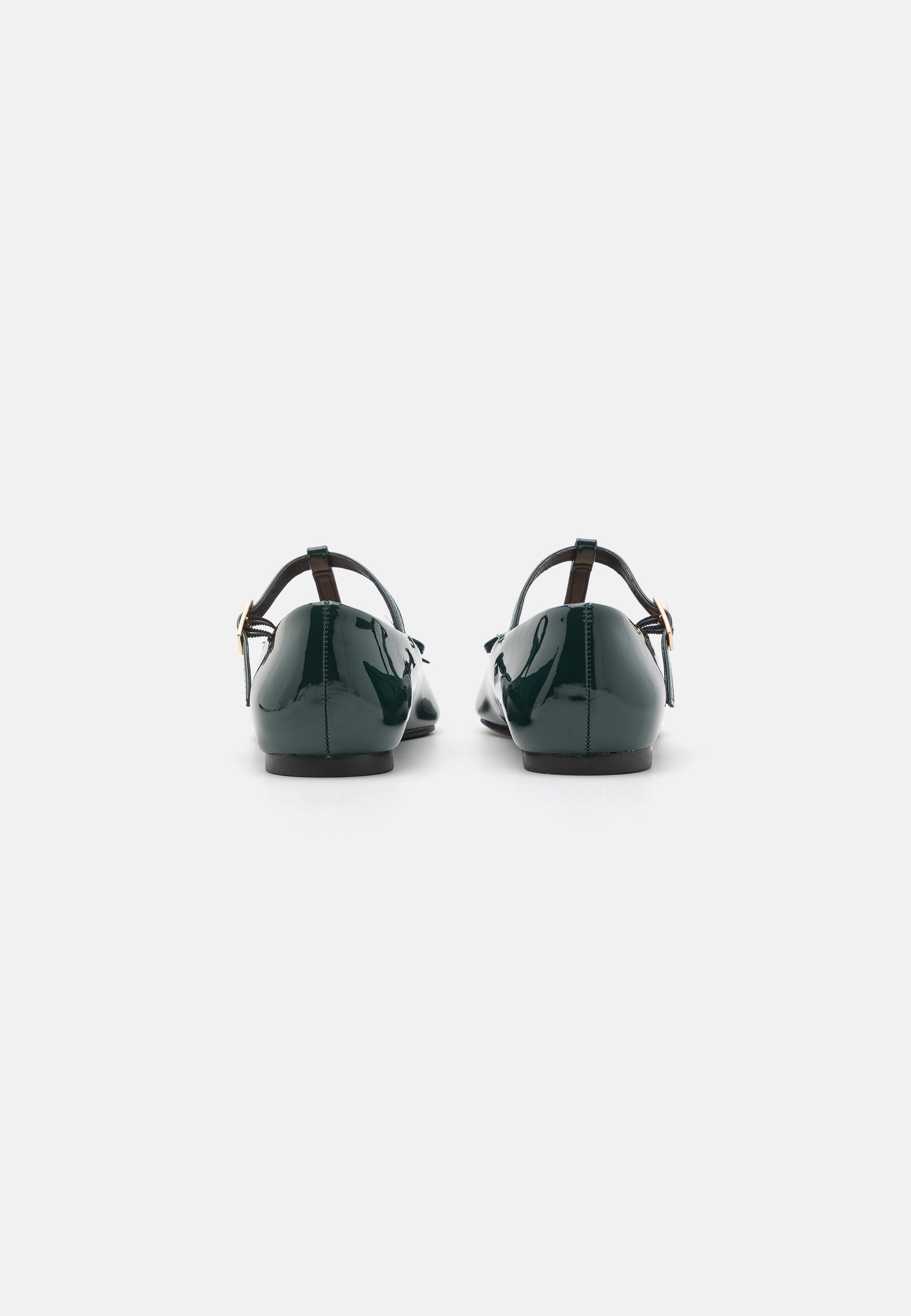 Anna Field Ballerinas mit Knöchelriemen in Weite Passform – Dunkelgrün