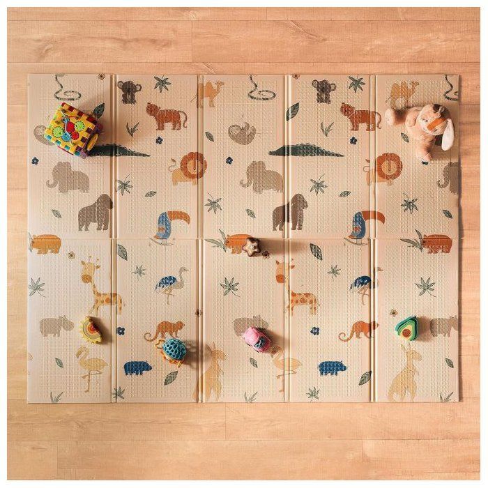 Omkeerbare speelmat - NUBY - 200 x 150 x 1 cm - Lichtgewicht en opvouwbaar - Safari - Vanaf de geboorte