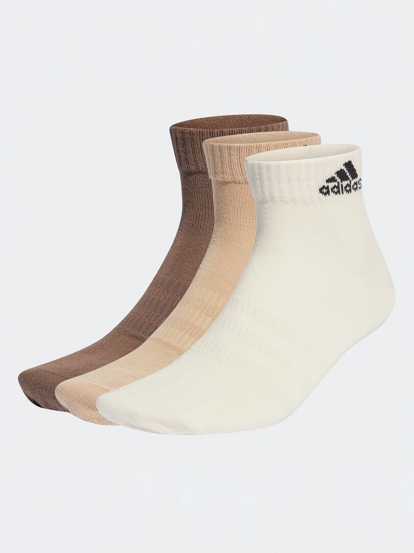 Conjunto de 3 pares de meias Adidas de cano baixo - Brancas