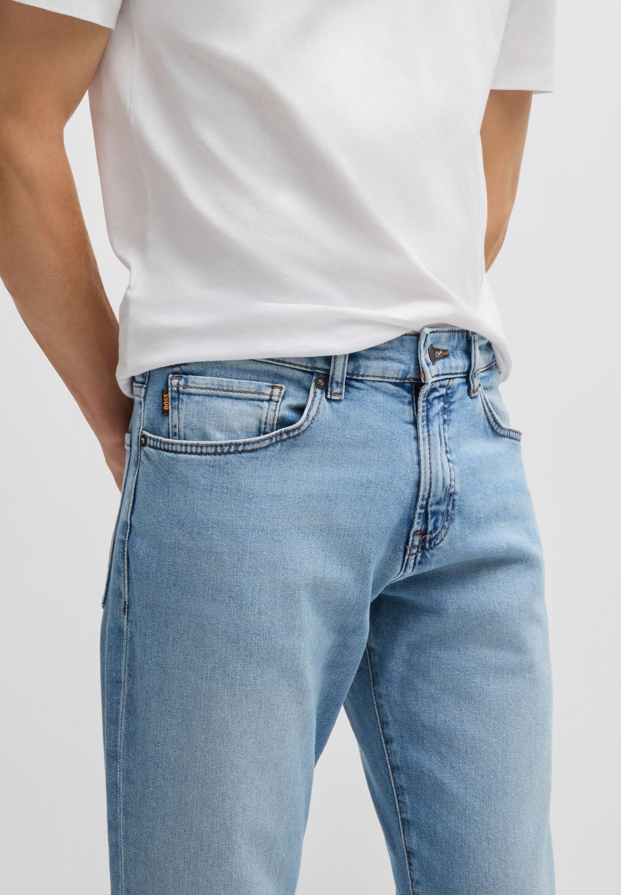 BOSS REMAINE BC - Straight leg -farkut - light blue