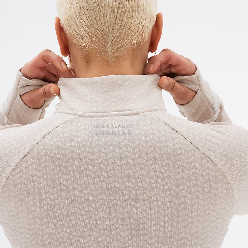 NB Heat Grid Damen-Sweatshirt mit halbem Reißverschluss – MEERSALZMEHEMDE