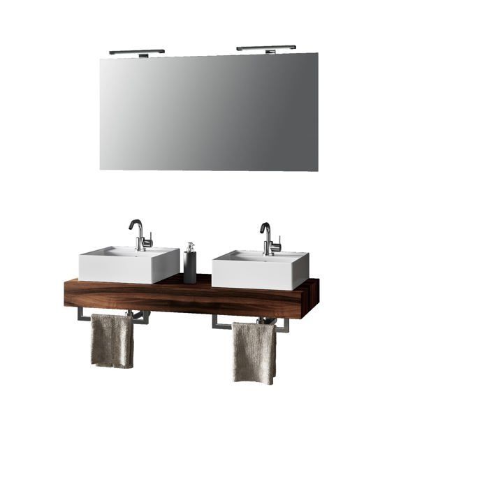 Ensemble de salle de bain double vasque 8 pièces ASTRA noyer