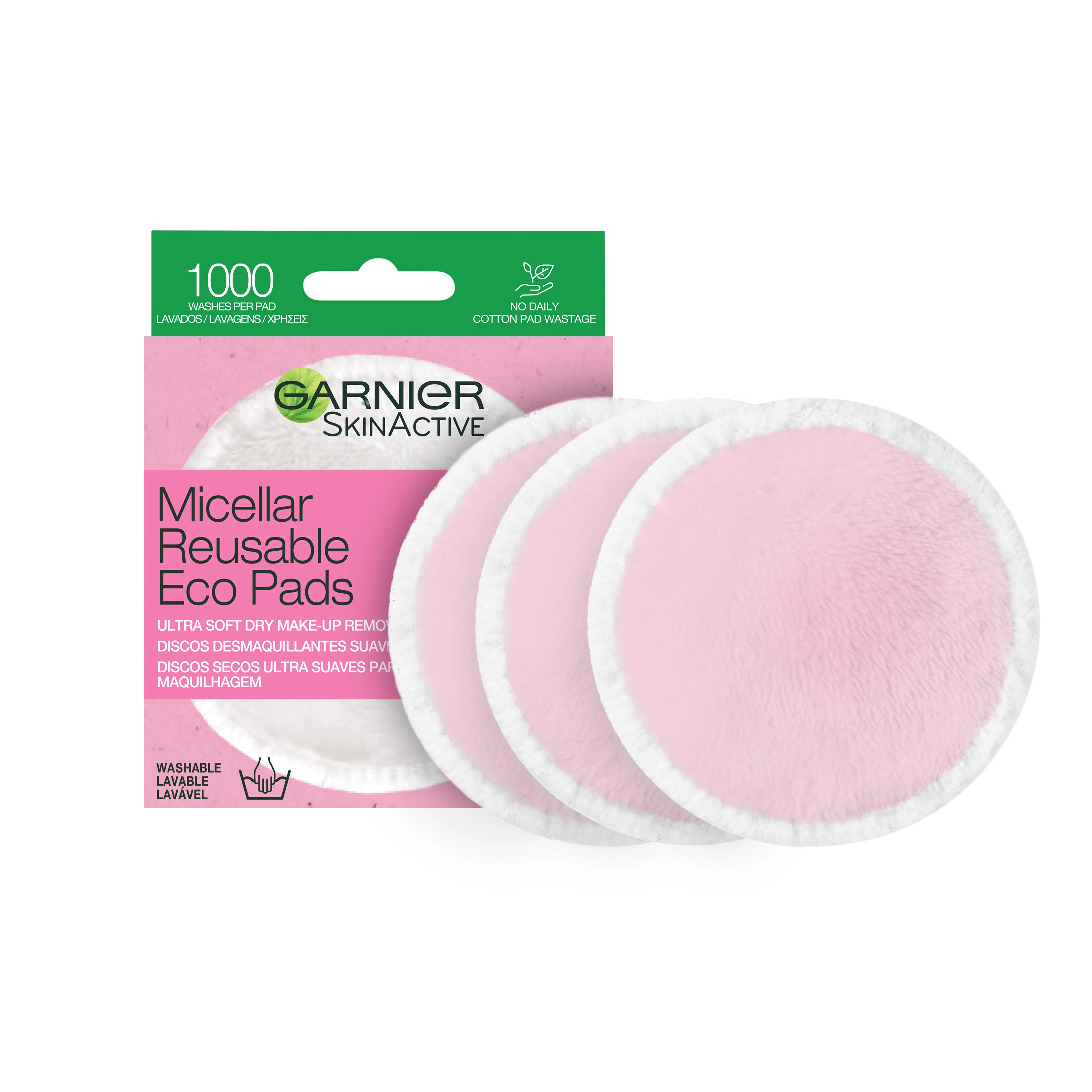 Dischete demachiante micelare reutilizabile Skin Active Eco Pads 3 buc - Garnier
