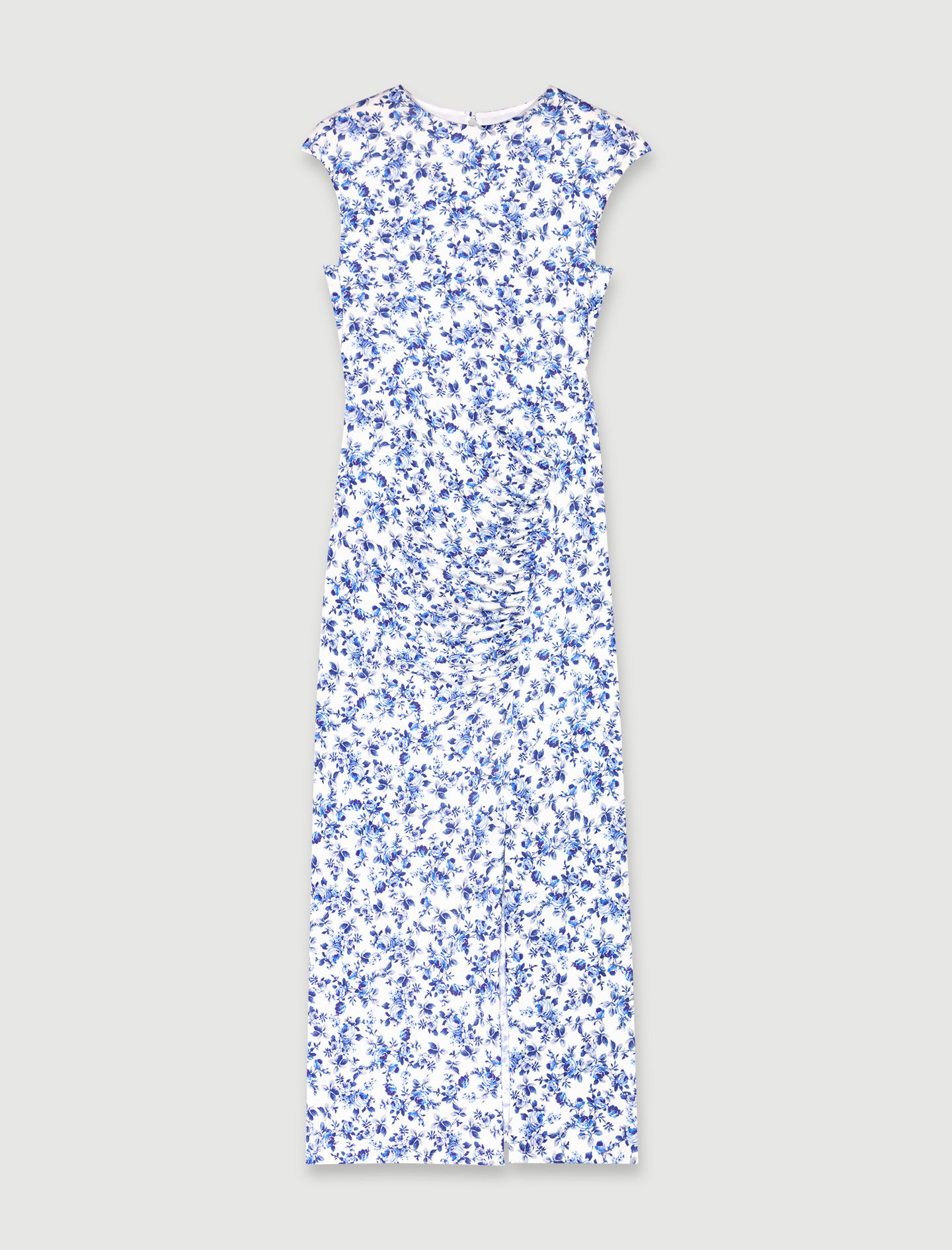 Pitkä painatus mekko-imprimé petites fleurs bleu