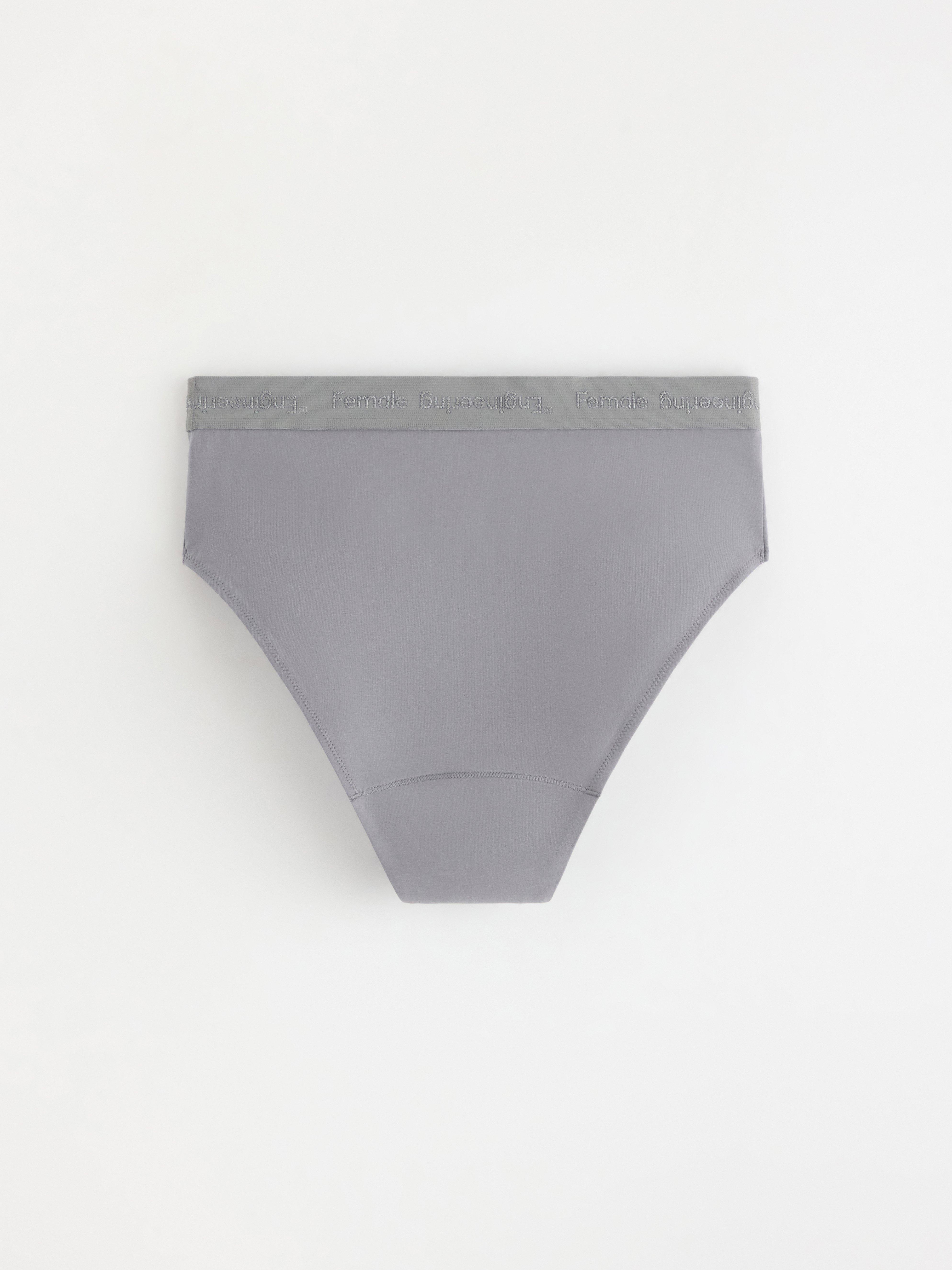Menstruser - Høy absorberingsevne - Bikini med høy midje - Dame Engineering Grey