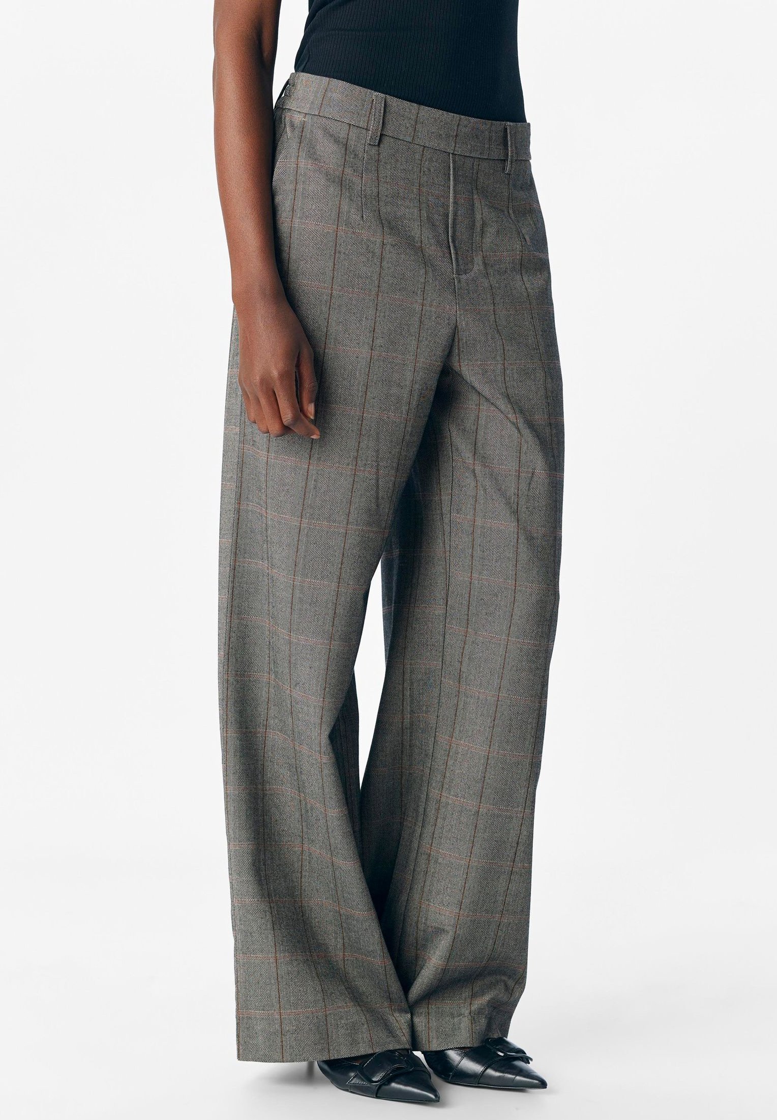 Object OBJLISA WIDE - Broek - zwart patroon humus tannine
