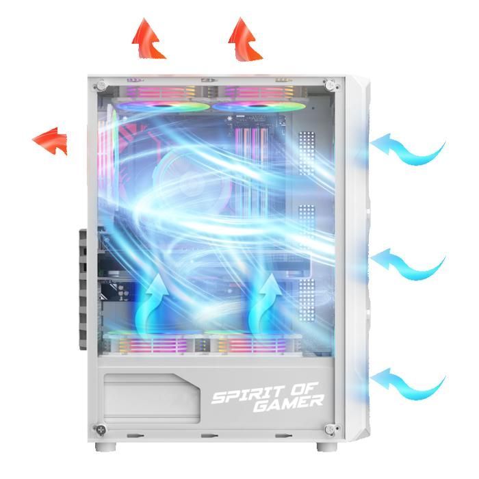 Boîtier PC Gamer - SPIRIT OF GAMER - REBEL XT - Compact - Compatible ATX - Couleur Blanc