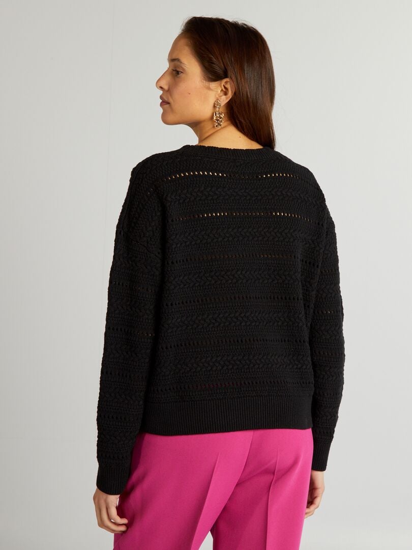 Jersey de punto calado - negro