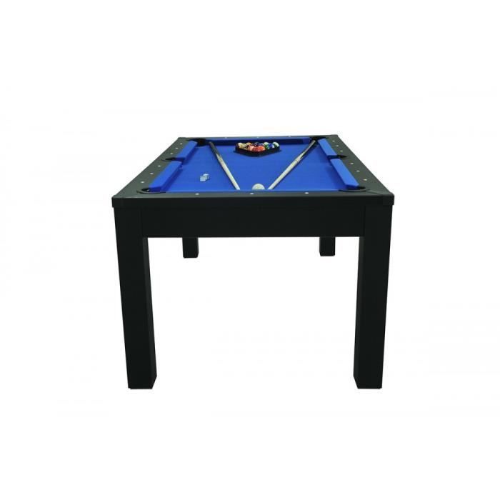 Billiard Table Convertible into a Dining Table - Black - Dark Blue Cloth - 214 x 112.5 x 85 cm