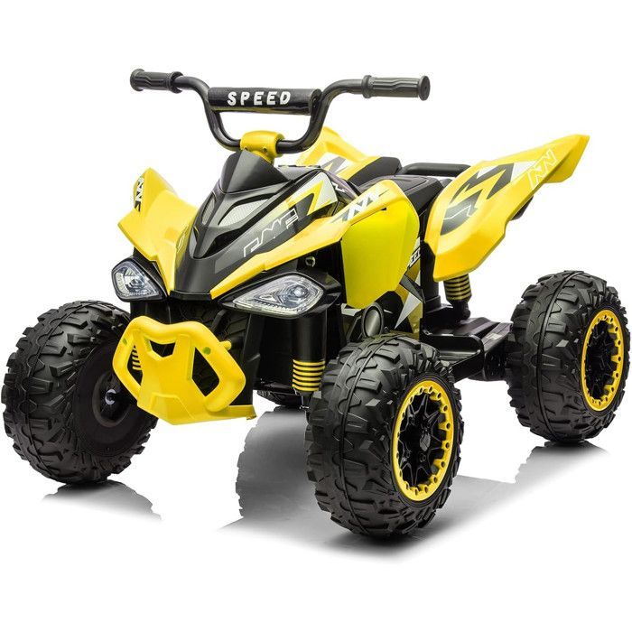 LALAHO Quad eléctrico de 12 V y 7 Ah para niños - para niños de 3 a 6 años - 4,5 km/h máx., amarillo