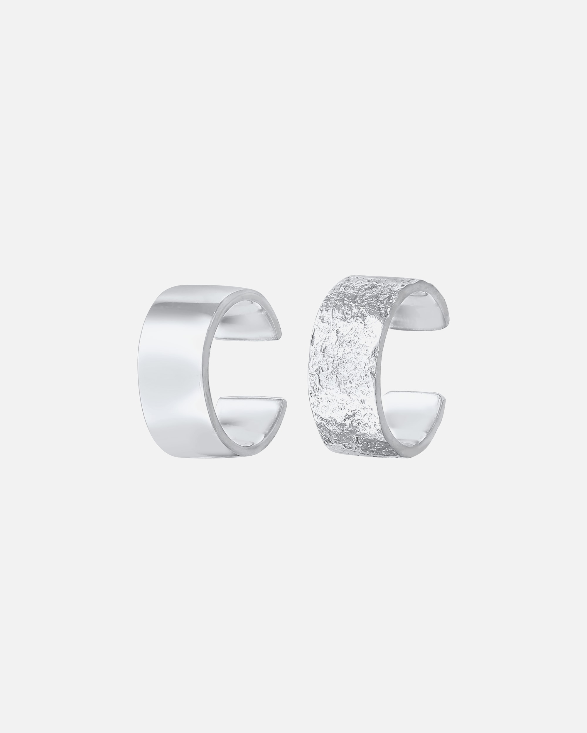 Elli Femmes Set Earcuff Basique Martelé en argent sterling 925