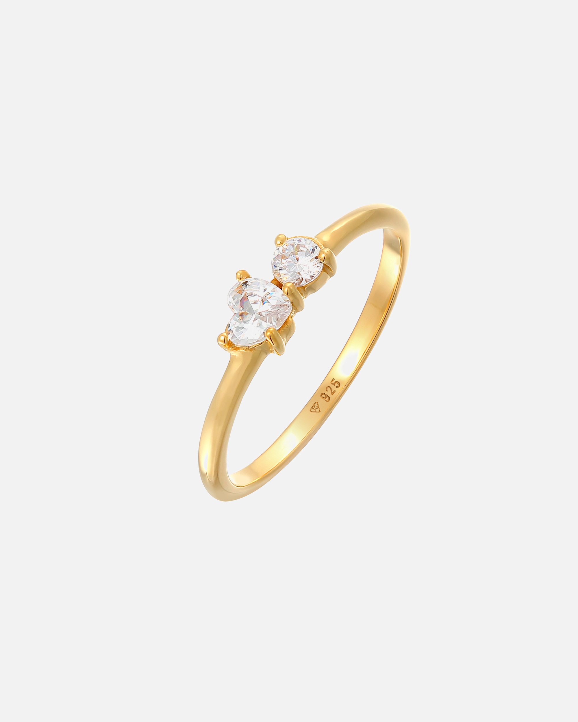 Elli Bague de fiançailles pour femmes Cœur avec cristaux zirconium en argent sterling 925