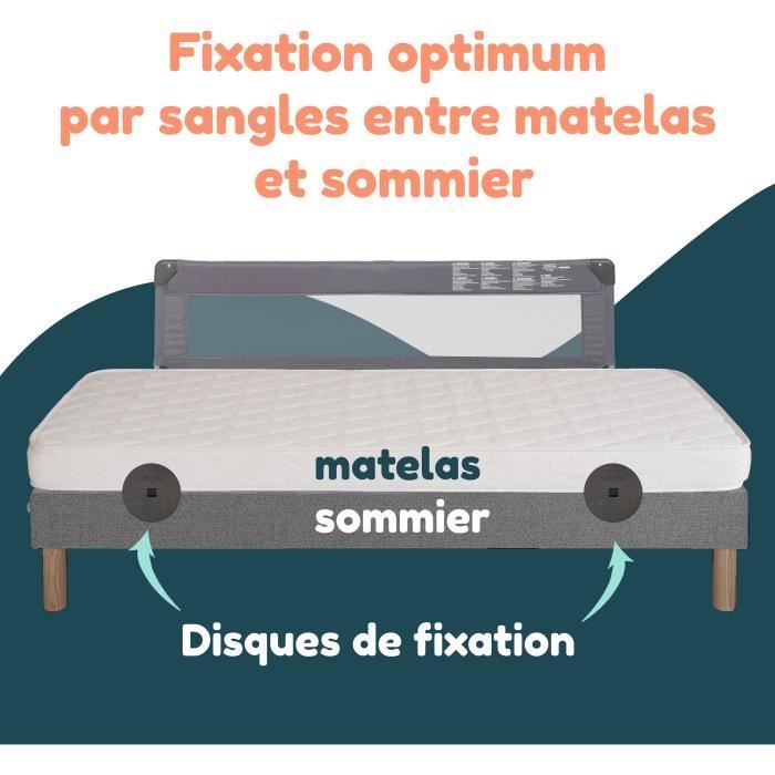 Grade de proteção para cama - LOOPING - BL5003G - Dobrável - Cinza