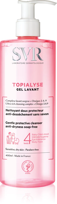 Gel de limpeza SVR Topialyse para pele seca e sensível