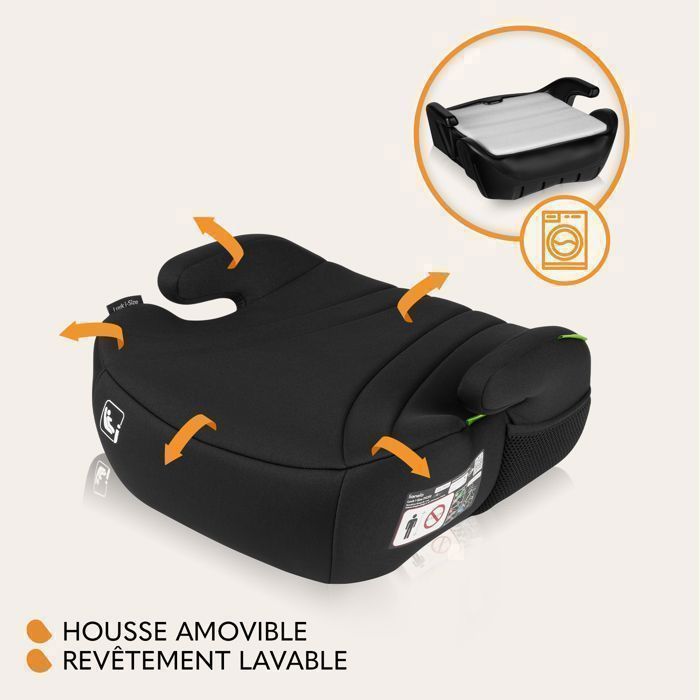 Cadeira auto elevatória com cinto LIONELO Luuk i-Size - 125-150 cm - Grupo 3 - Preta