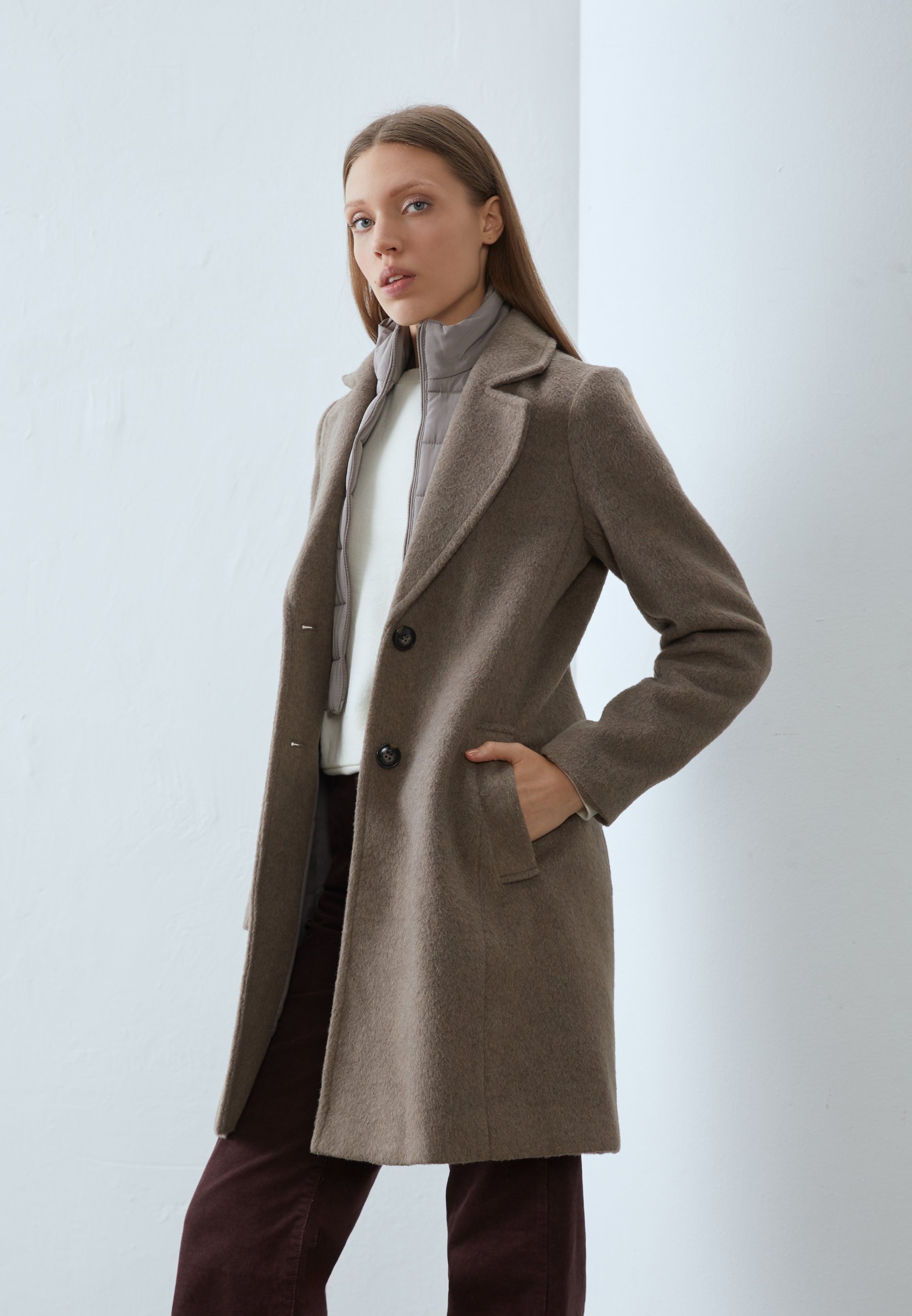 Anna Field Classic jas - gemêleerd beige