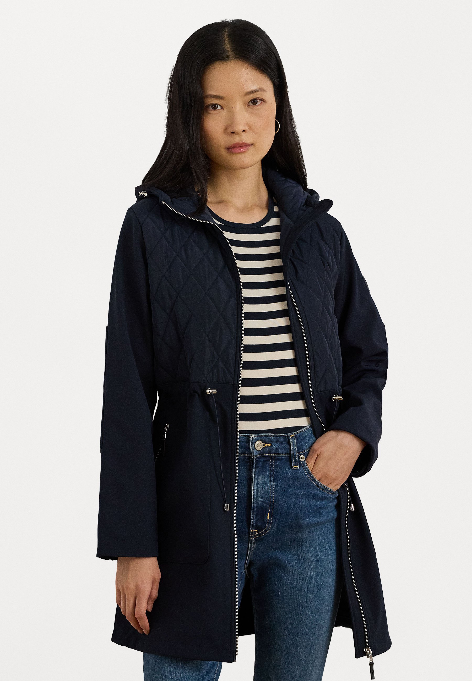 Veste matelassée à capuche et col montant Lauren Ralph Lauren Petite - Parka - marine