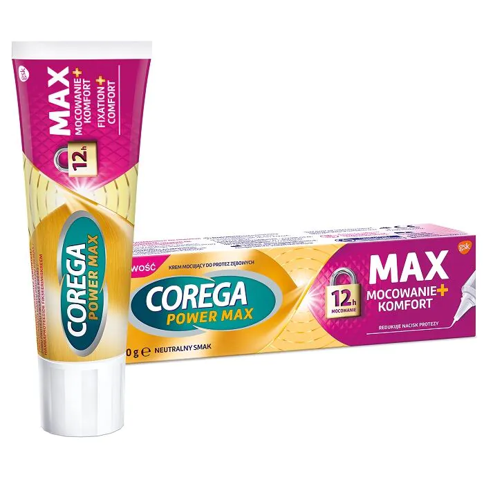 Corega Power Max Mocowanie + Komort Krem do protez zębowych