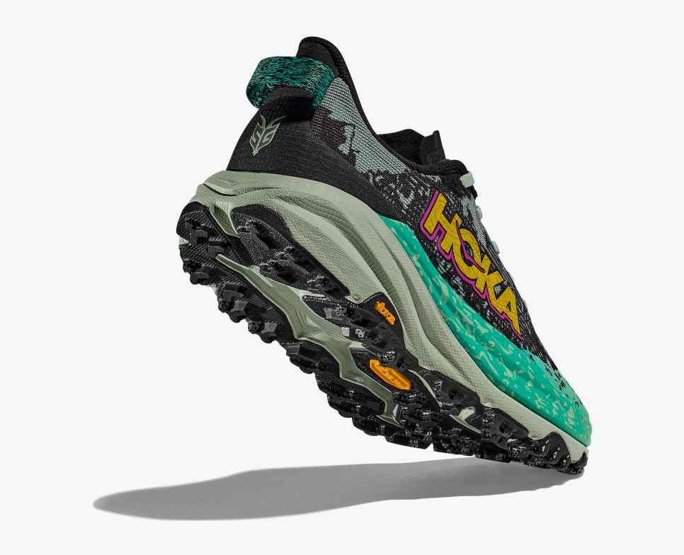 HOKA Speedgoat 6 Zwart / Aloë Vera