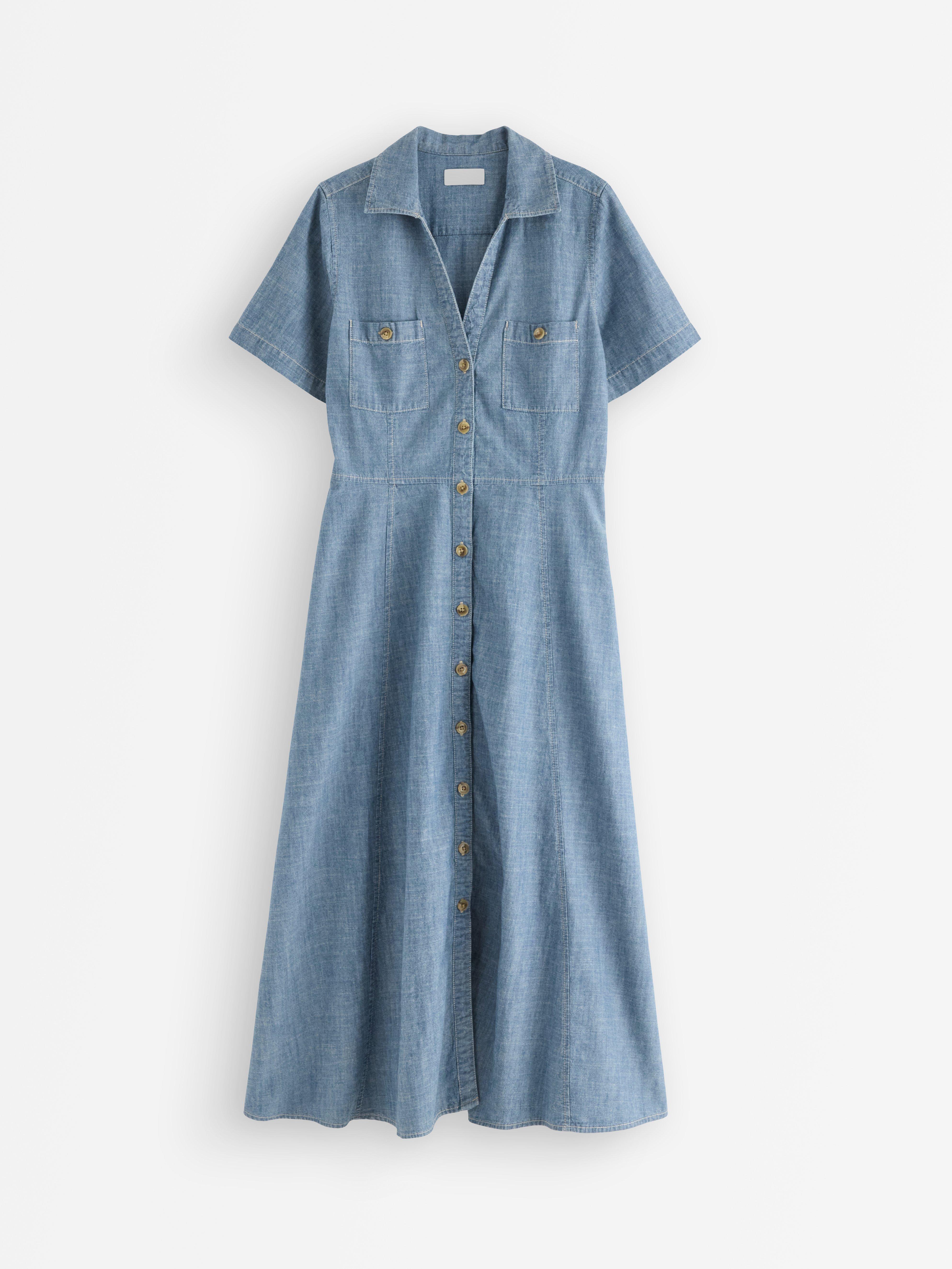 Vestido camisa chambray azul chambray