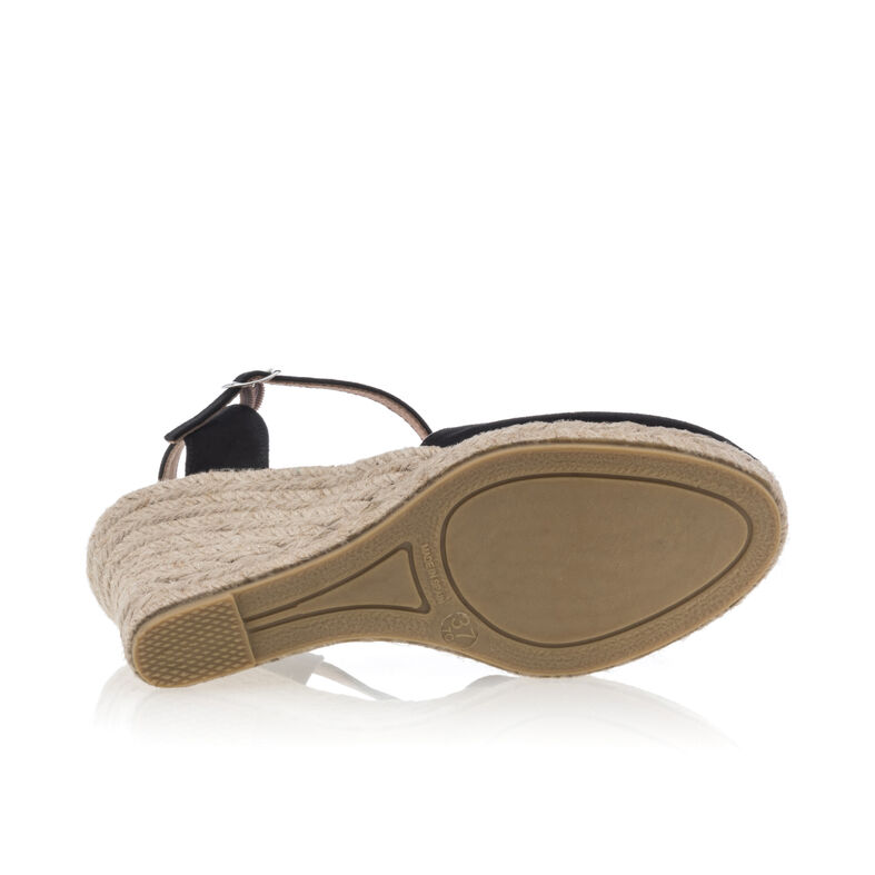 Zwarte espadrilles voor dames met touwzolen