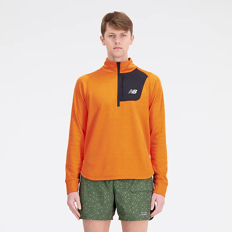 Męska bluza NB Heat Grid Half Zip - CAYENNE