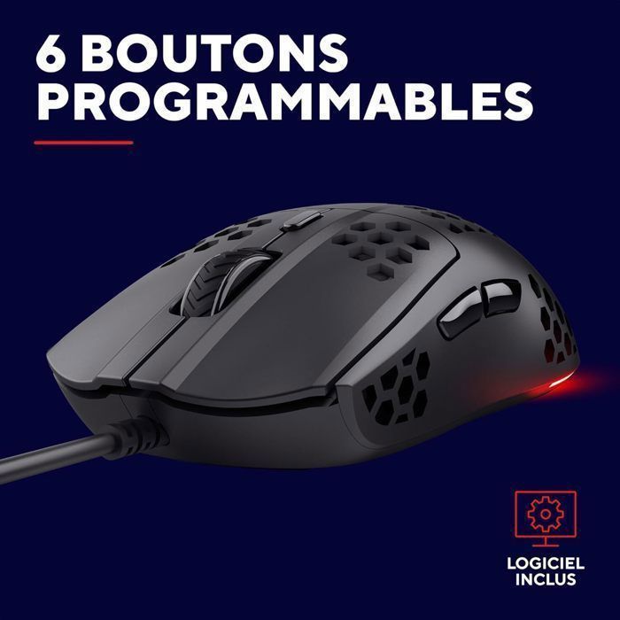 Ratón ultraligero para juegos - Trust Gaming - GXT 928 Helox - Sensor de alta precisión - RGB - FPS y eSports