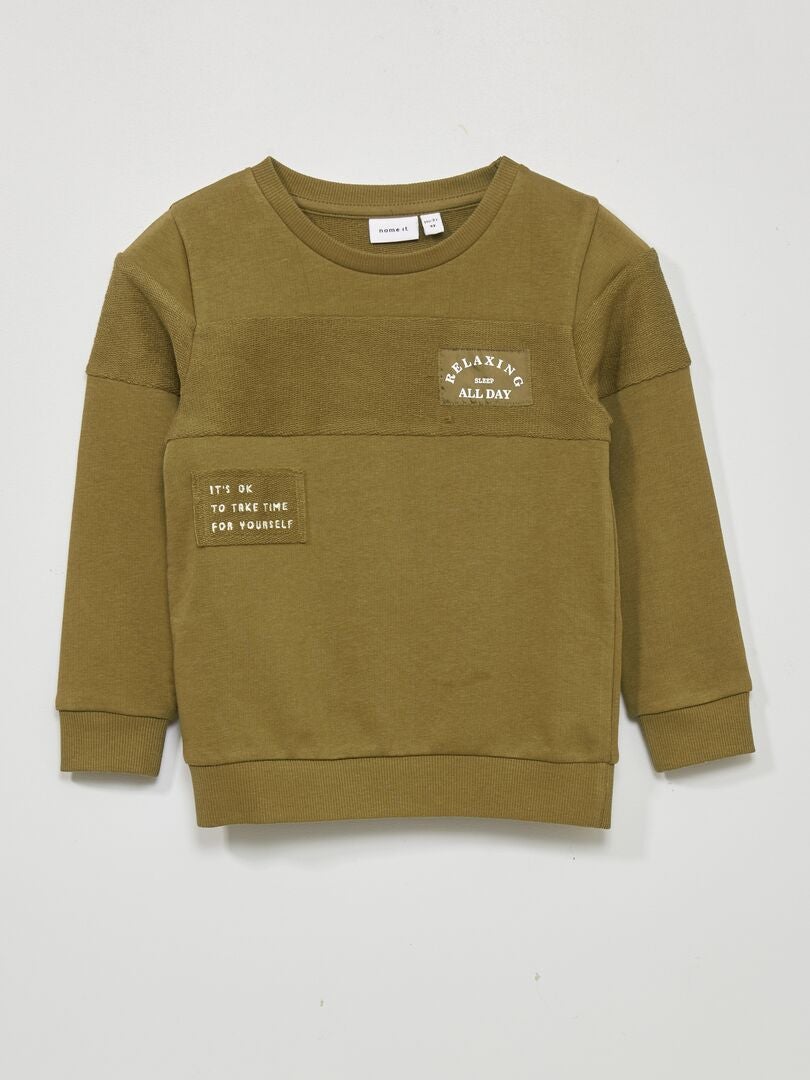 Sudadera bimaterial - CAQUI