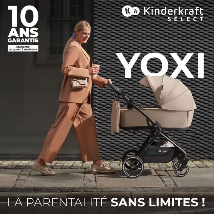 Kinderkraft YOXI 2-i-1 multifunktionell barnvagn, lätt och manövrerbar, vattentät med UPF50+ filter, upp till 4 år, grön