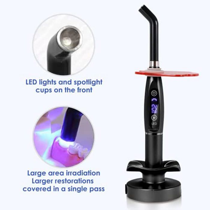 Lámpara de fotopolimerización dental LED de 1200-2000 mW, lámpara de fotopolimerización de alta potencia, máquina de higiene