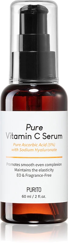 Purito Pure C vitamīna intensīvs pretgrumbu un mitrinošs serums ar C vitamīnu