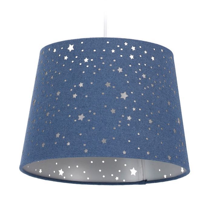 Relaxdays kinderkamerlamp met sterrenhemelpatroon, ronde lampenkap, kinderlampenkap, diverse kleuren