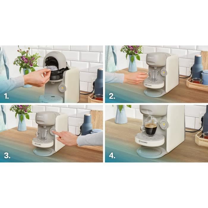 Machine à café multi-boissons - BOSCH - TASSIMO - T16 Finesse vanille - 1400 W