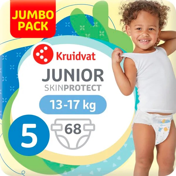 Kruidvat 5 bērnu autiņbiksītes Jumbo Pack<br>izmērs 5 (10-16 kg), 68 gab.