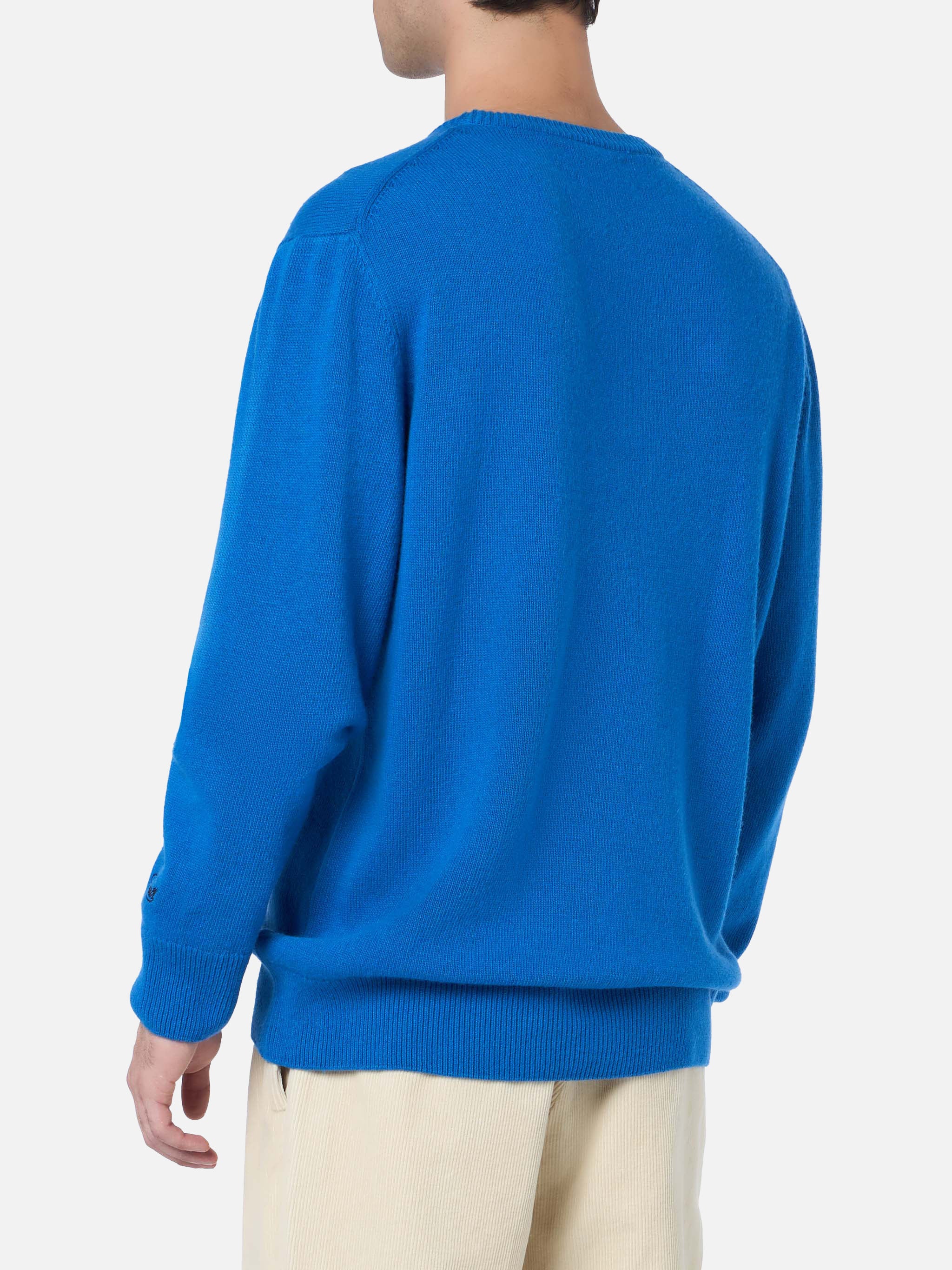 Maglione da uomo blu ski Heron con ricamo Courma Apres Ski