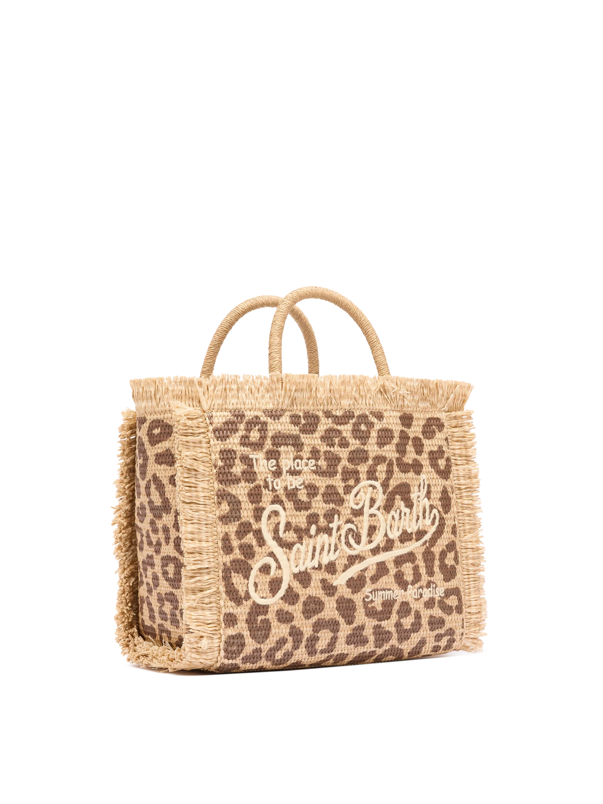 Colette-Tasche in Strohoptik mit Tiermuster