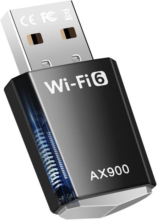 AX900 Dual-Band 2.4/5.8 GHz MU-MIMO WPA3 WiFi 6 USB-adapter voor pc — tot 900 Mbps