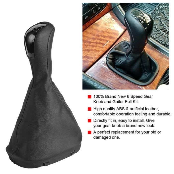 Pomo de palanca de cambios Qiilu de 6 velocidades y funda para palanca de cambios para Mercedes Benz Clase C W203 S203