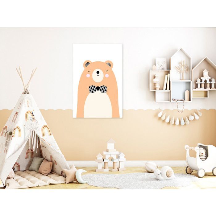 Pintura infantil: Urso de pelúcia com gravata borboleta - 80 x 120 cm - Artgeist