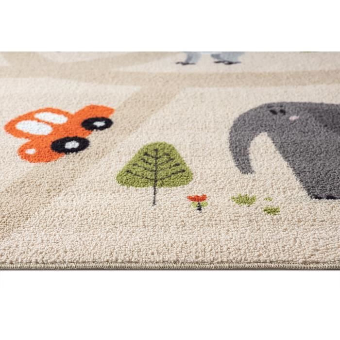 Alfombra infantil - THE CARPET - Happy Kids - Beige - 120x160 cm - Antideslizante