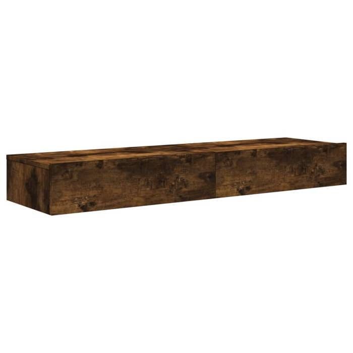 Mueble para TV vidaXL con luces LED, 2 piezas, roble ahumado, 60x35x15,5 cm, armario con luces LED, soporte para TV, mueble de pared, 842897