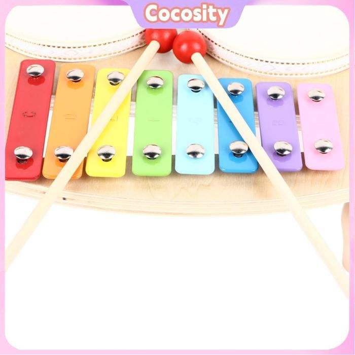 Cocosity Kit de musique en bois Ensemble de Batterie pour Enfants, Instrument de Musique à Percussion éducatif en musique sanza