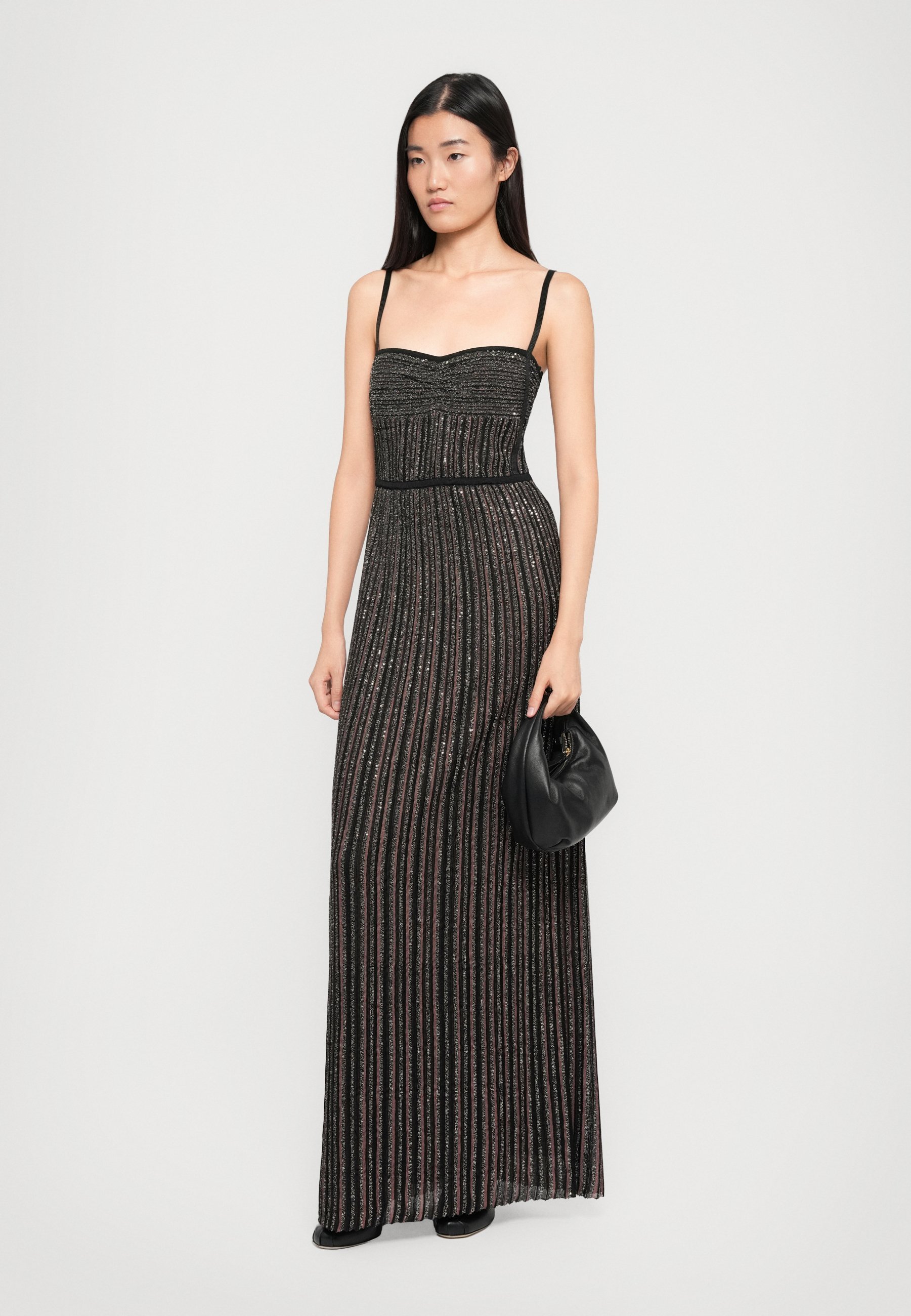 Robe longue sans manches Missoni - Robe de cocktail / Robe de soirée - marron et noir