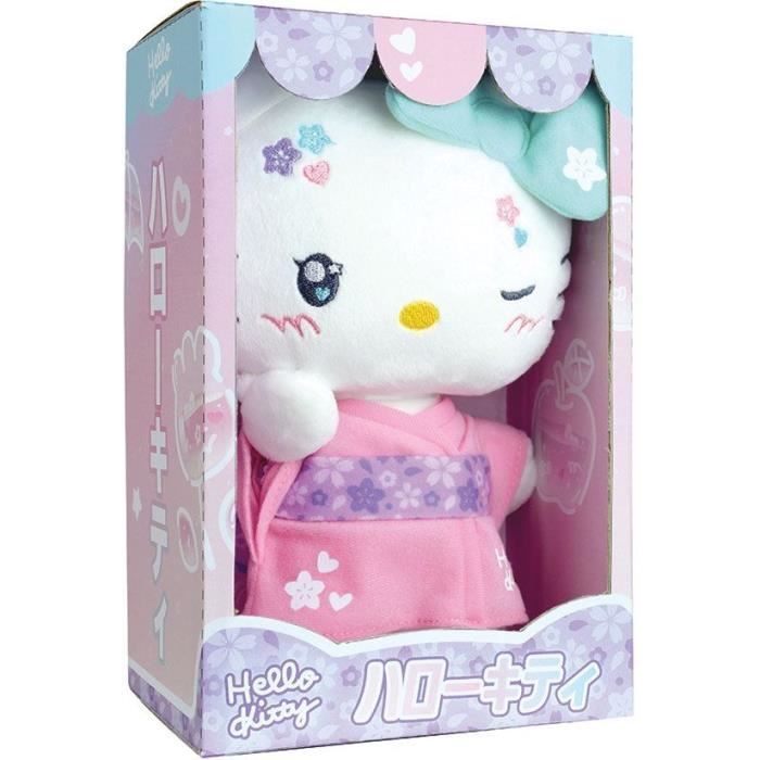 Hello Kitty Kawaii Kimono Plüschtier ca. 22 cm - JEMINI - Kawaii-Version mit rosa Kimono und Flip-Flops.